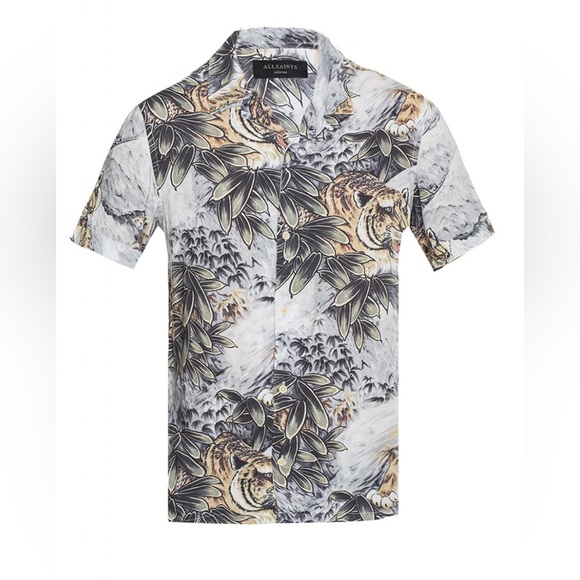 All Saints 'CHOKAI' PRINTED Tiger SHIRT - Picture 2 of 7
